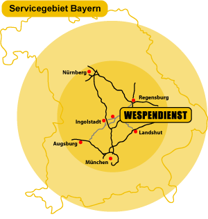 Haupttätigkeitsgebiet zwischen München und Nürnberg